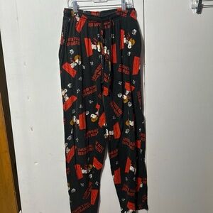 Peanuts Black and Red Graphic Sweatpants